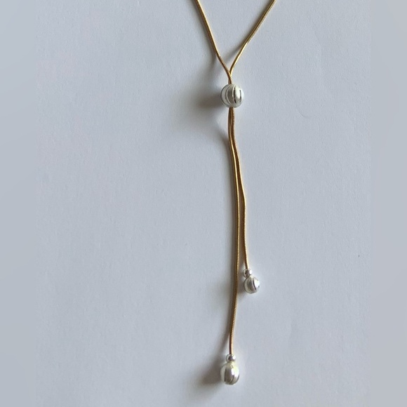 Two tone Avon lariat necklace - Picture 2 of 4